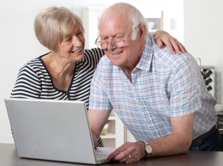 old people on laptop