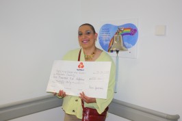 Maria with cheque